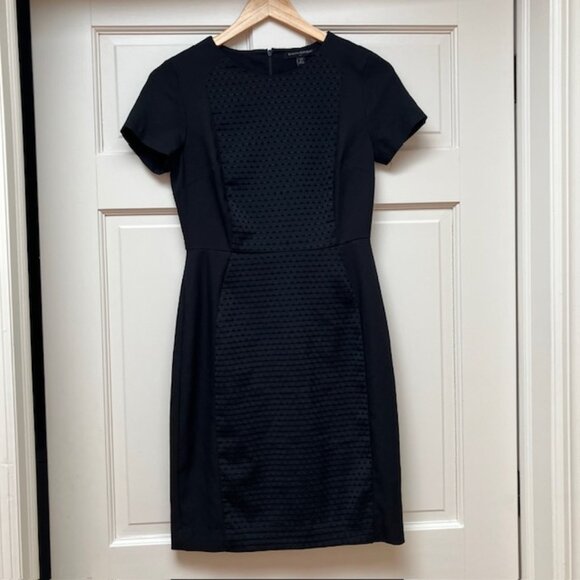 Banana Republic Factory Black Clip Dot Sheath Dress size 2P - Picture 3 of 9